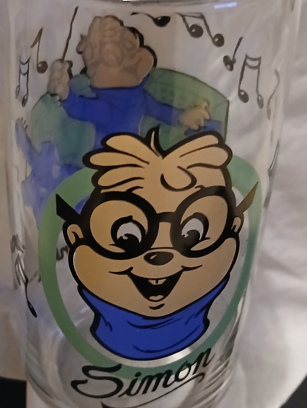 Simon Character Glass Tumbler - Blue & Green Graphic